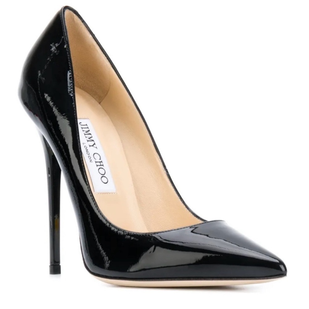 Jimmy Choo Anouk 120 Black Patent Leather Heels